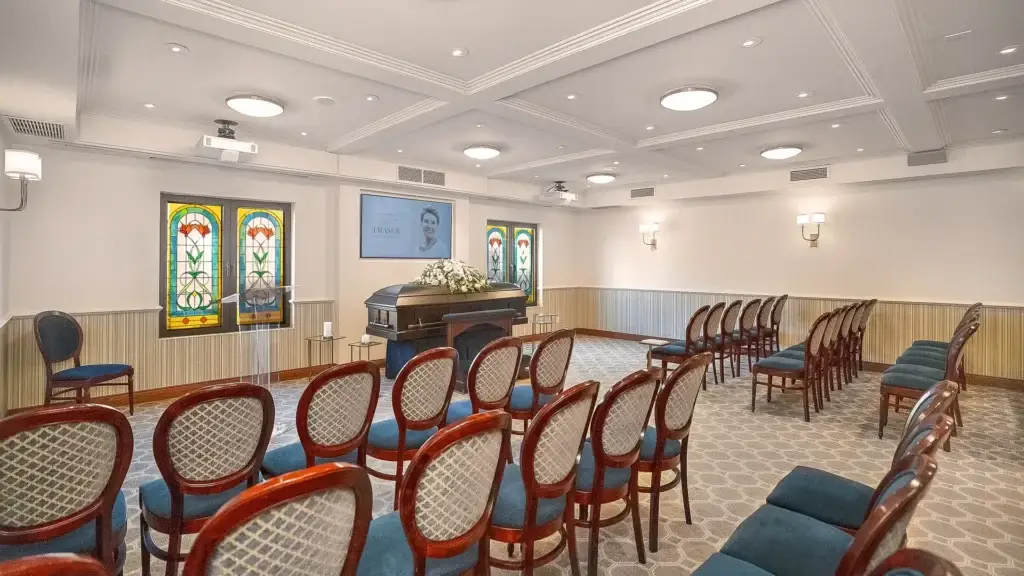 The chapel at Kane Fetterly Funeral Home in Montreal arranged for a funeral service